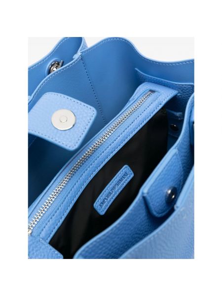 Bolso shopper de cuero de cuero sintético Emporio Armani azul