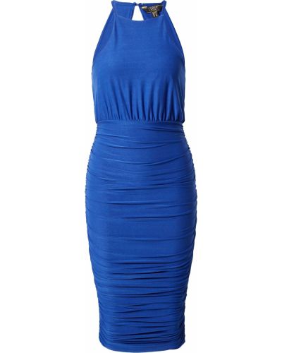 Jednofarebné priliehavé šaty bez rukávov Lipsy - modrá