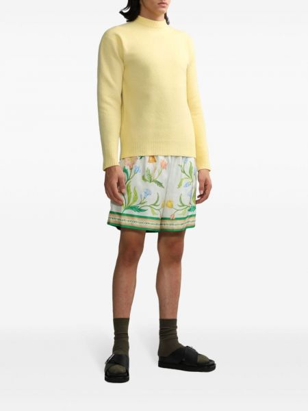 Sweter wełniany Jil Sander żółty