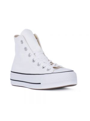 Sneakersy na platformie w gwiazdy Converse Chuck Taylor All Star białe