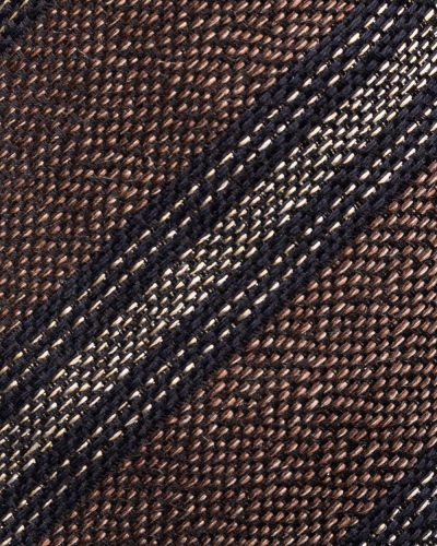 Corbata a rayas de tejido jacquard Lardini marrón
