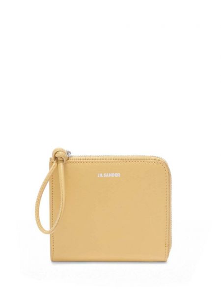 Δερμάτινος πορτοφόλι με σχέδιο Jil Sander κίτρινο