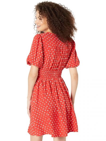 Платье мини в цветочек Madewell красное