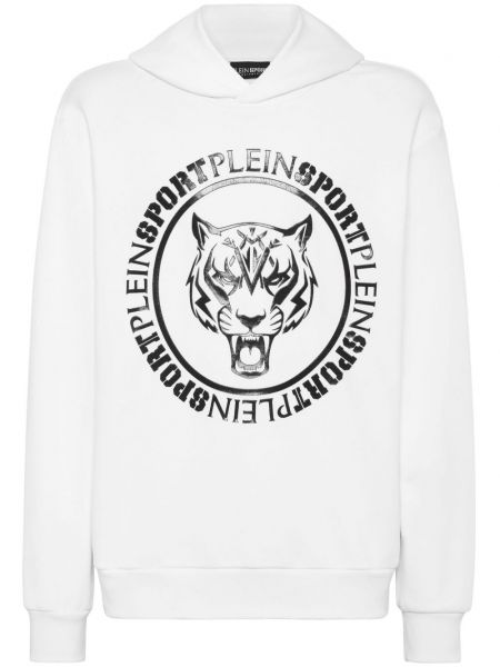 Medvilninis džemperis su gobtuvu su tigro raštu Plein Sport