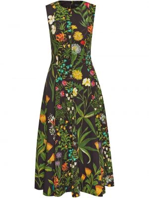 Trykt floral dress Oscar De La Renta svart