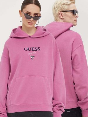Pulover s kapuco Guess Originals vijolična