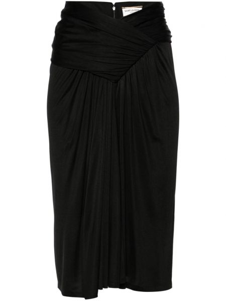 Drapované mini sukně Saint Laurent černé