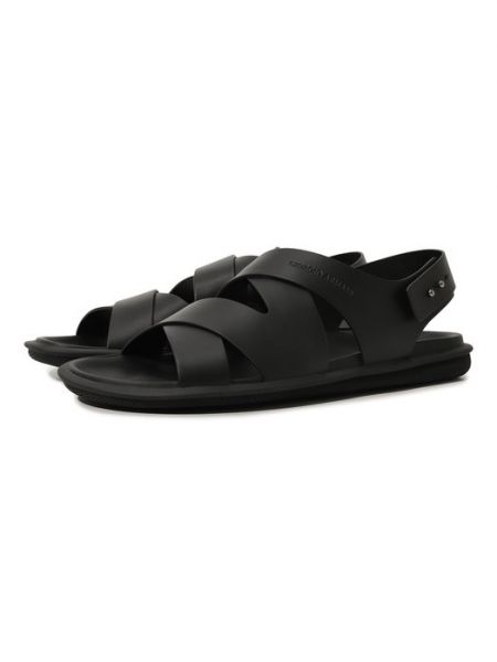 Кожаные сандалии Giorgio Armani черные