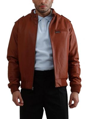 Кожаная куртка из искусственной кожи Members Only коричневая