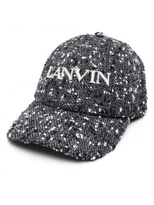 Haftowana czapka z daszkiem tweedowa Lanvin