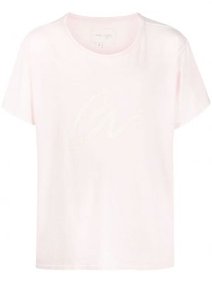 T-shirt con stampa Greg Lauren rosa