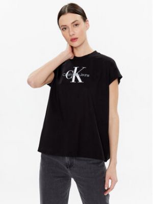 Voľné priliehavé tričko Calvin Klein Jeans čierna