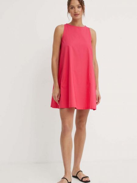 Sukienka mini bawełniana United Colors Of Benetton różowa
