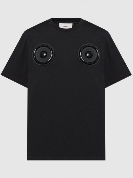 Чорна футболка з аплікацією Coperni