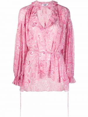 Blusa de cachemir con estampado con estampado de cachemira Msgm rosa