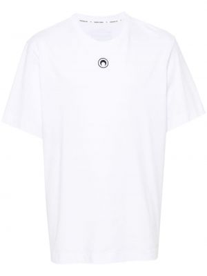 T-shirt mit stickerei Marine Serre weiß