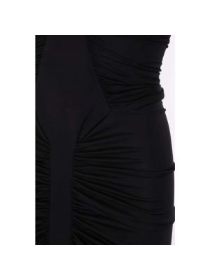 Vestido largo de tela jersey drapeado Saint Laurent negro