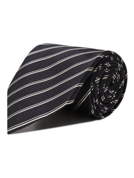Синий шелковый галстук Emporio Armani