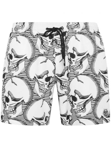 Trykt shorts Philipp Plein hvid