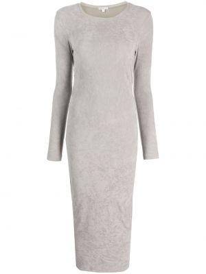 Aksamitna sukienka długa James Perse szara