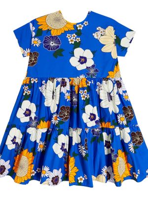 Floral bomull dress for jenter Molo blå