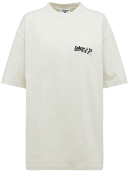 Camiseta de algodón oversized Balenciaga blanco