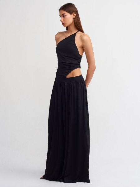 Dlouhé šaty Dilvin černé