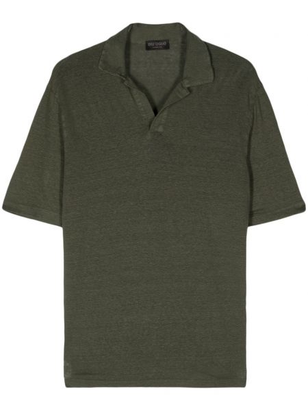 Lanena polo majica Dell'oglio zelena