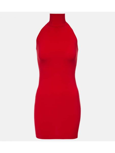 Mini robe col roulé Norma Kamali rouge