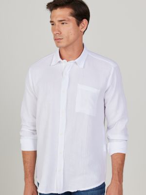 Βαμβακερό πουκάμισο σε φαρδιά γραμμή από μουσελίνα Ac&co / Altınyıldız Classics λευκό