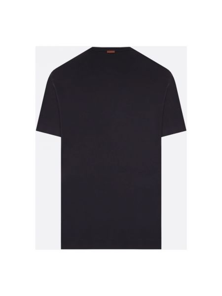 Jersey hemd mit stickerei aus baumwoll Ermenegildo Zegna schwarz