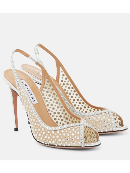 Kristaller sandaler med remmar Aquazzura silver