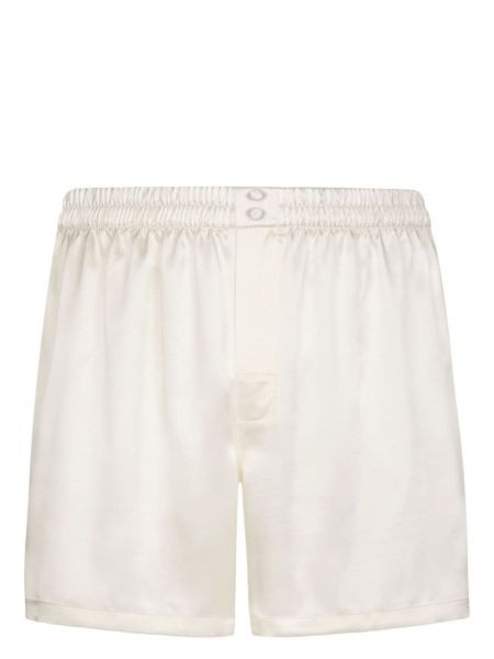 Hodvábne boxerky na gombíky Dolce & Gabbana biela