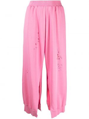 Спортни панталони с протрити краища Mm6 Maison Margiela розово