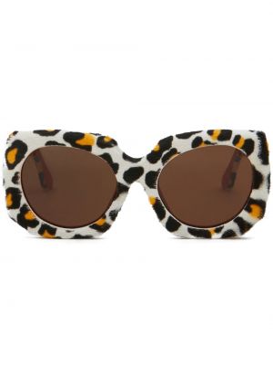 Okulary przeciwsłoneczne z nadrukiem w panterkę oversize Marni Eyewear