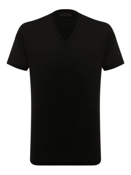 Хлопковая футболка Prada черная