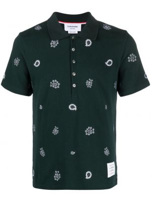 Polo con stampa paisley Thom Browne verde