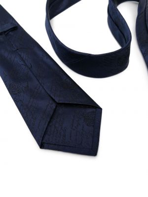 Žakárová hedvábná kravata Berluti modrá