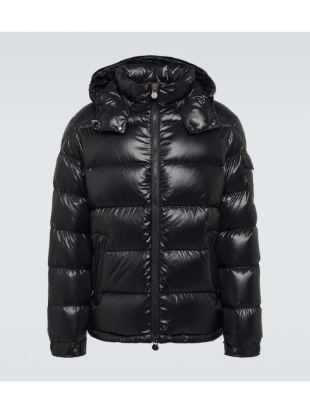 Chaqueta de plumas con plumas Moncler negro