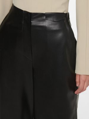 Usnjene bermuda kratke hlače iz umetnega usnja Nanushka črna