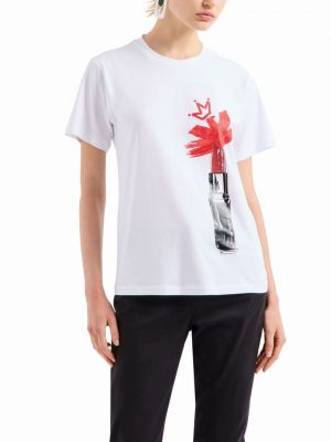 T-shirt aus baumwoll mit print Emporio Armani weiß