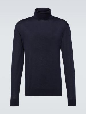 Kašmira džemperis ar augstu apkakli Dolce&gabbana zils