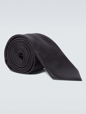 Selyem nyakkendő Zegna fekete
