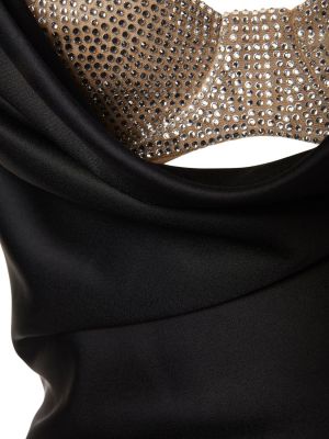 Mini vestido de raso drapeado Giuseppe Di Morabito negro
