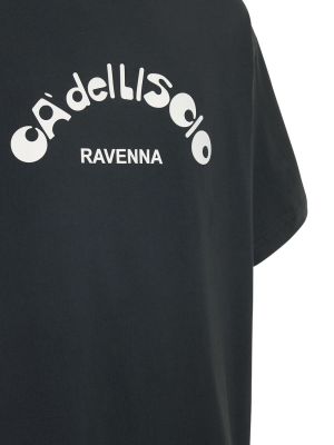 Памучна тениска от джърси Federico Cina черно