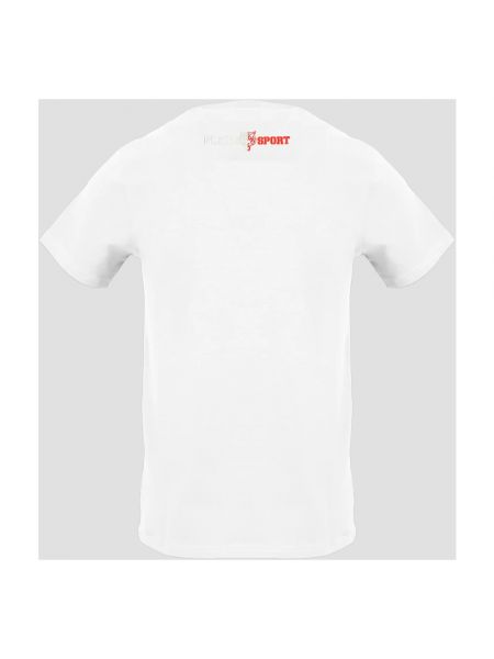 Koszulka bawełniana z okrągłym dekoltem sportowa Plein Sport biała