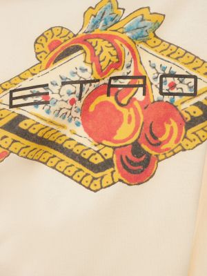 Tricou din bumbac cu imagine din jerseu Etro alb
