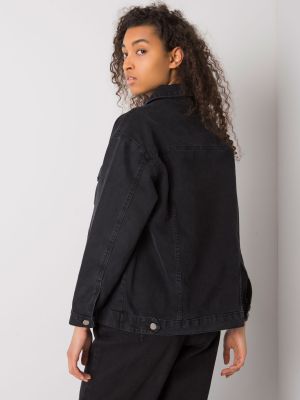 Džínová bunda Fashionhunters - Černá