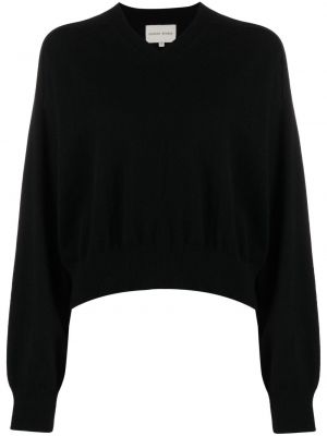 Кашмирен пуловер с v-образно деколте Loulou Studio черно