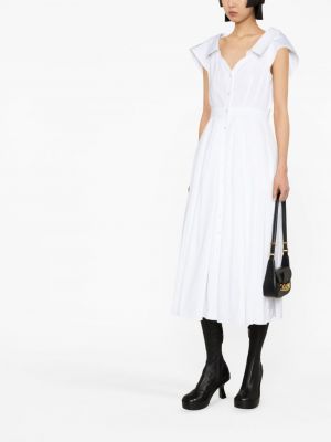 Sukienka koszulowa bawełniana Alexander Mcqueen biała